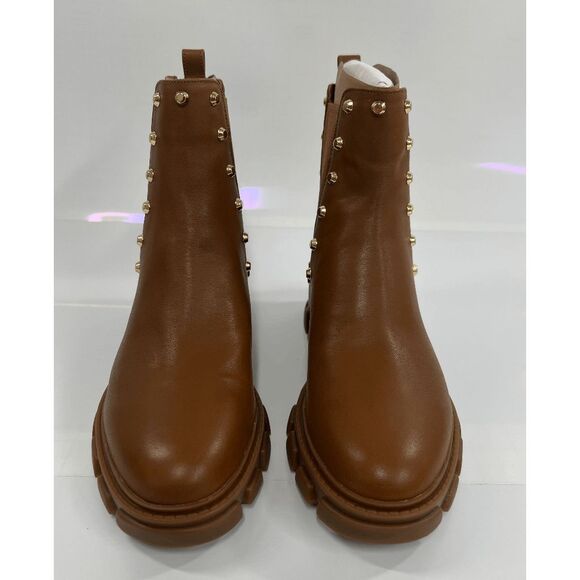 MICHAEL Michael Kors Women's Ridley Studded Lug Sole Chelsea Boots - Luggage 6M - Picture 4 of 10